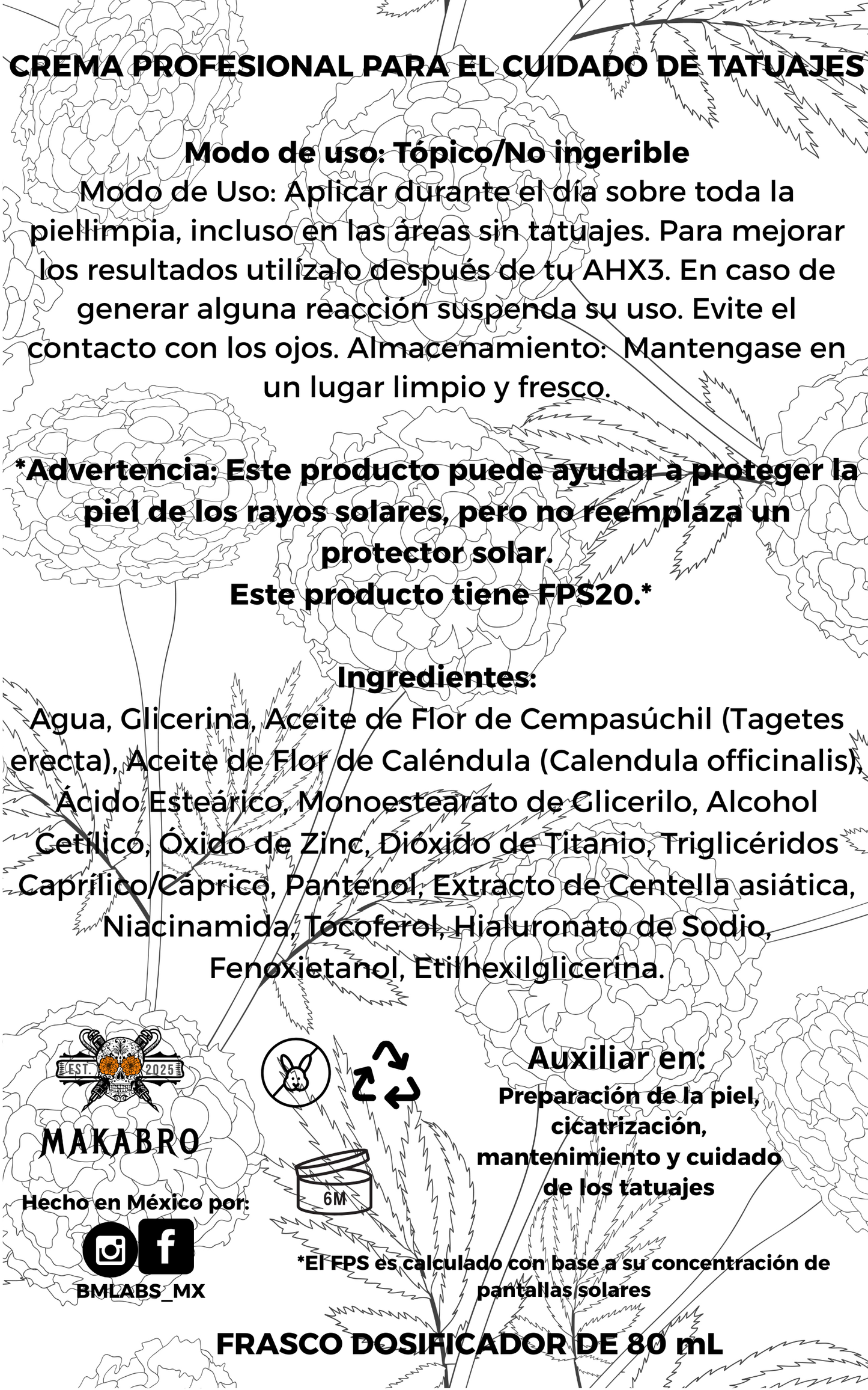 Crema Profesional para el Cuidado de Tatuajes-Makabro