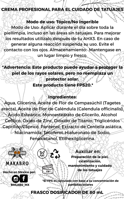 Crema Profesional para el Cuidado de Tatuajes-Makabro
