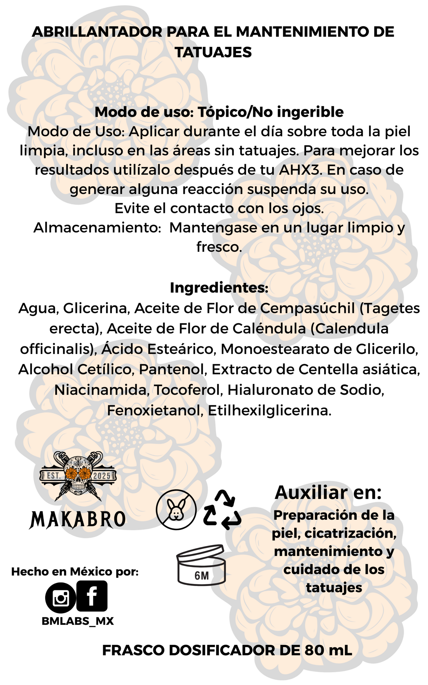 Abrillantador para el Mantenimiento de Tatuajes-Makabro